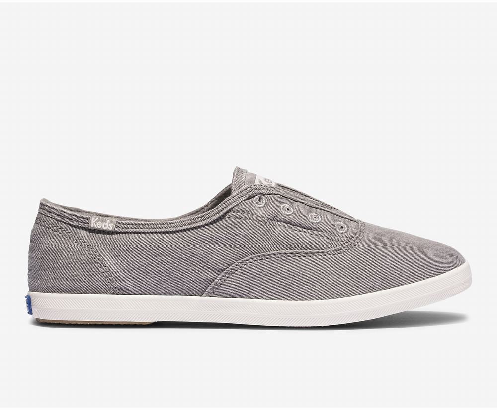 Women's Keds CHilax Washable Feat Organic Cotton Slip Ons Grey 4837516NE - South Africa